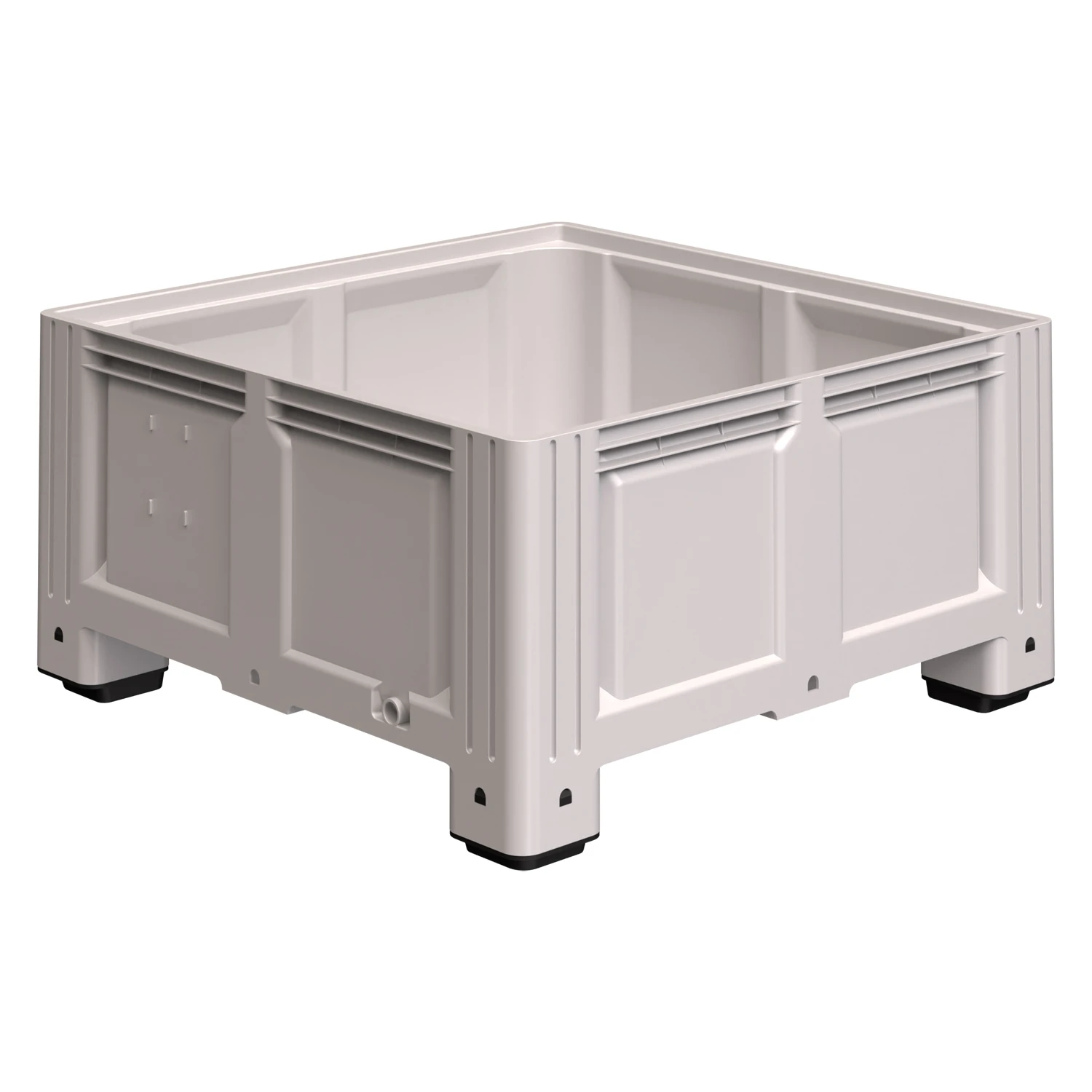 Купить большой контейнер 1130x1130x580 мм ibox светло-серый со сплошными стенками и дном, на ножках оптом - код товара 8-000000228