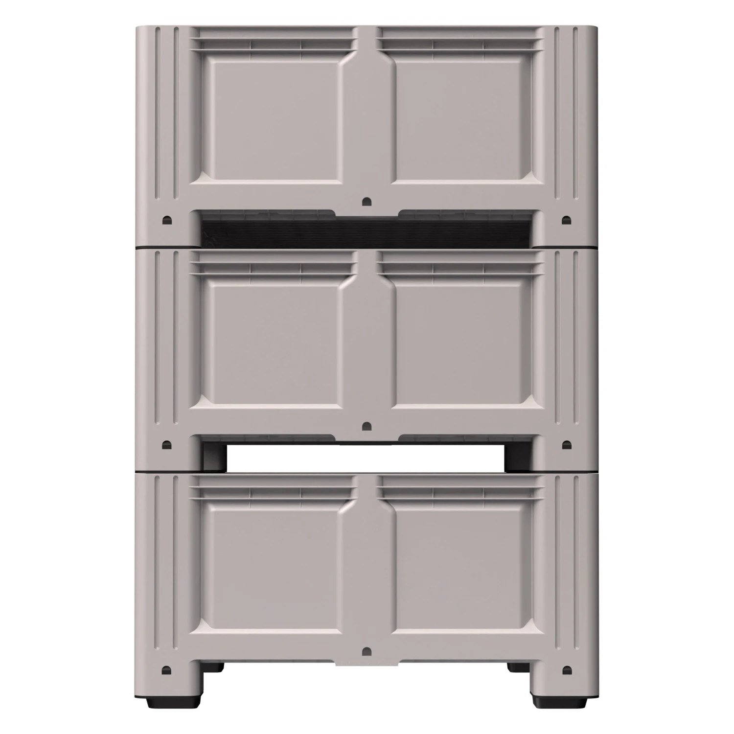 Купить большой контейнер 1130x1130x580 мм ibox светло-серый со сплошными стенками и дном, на ножках оптом - код товара 8-000000228