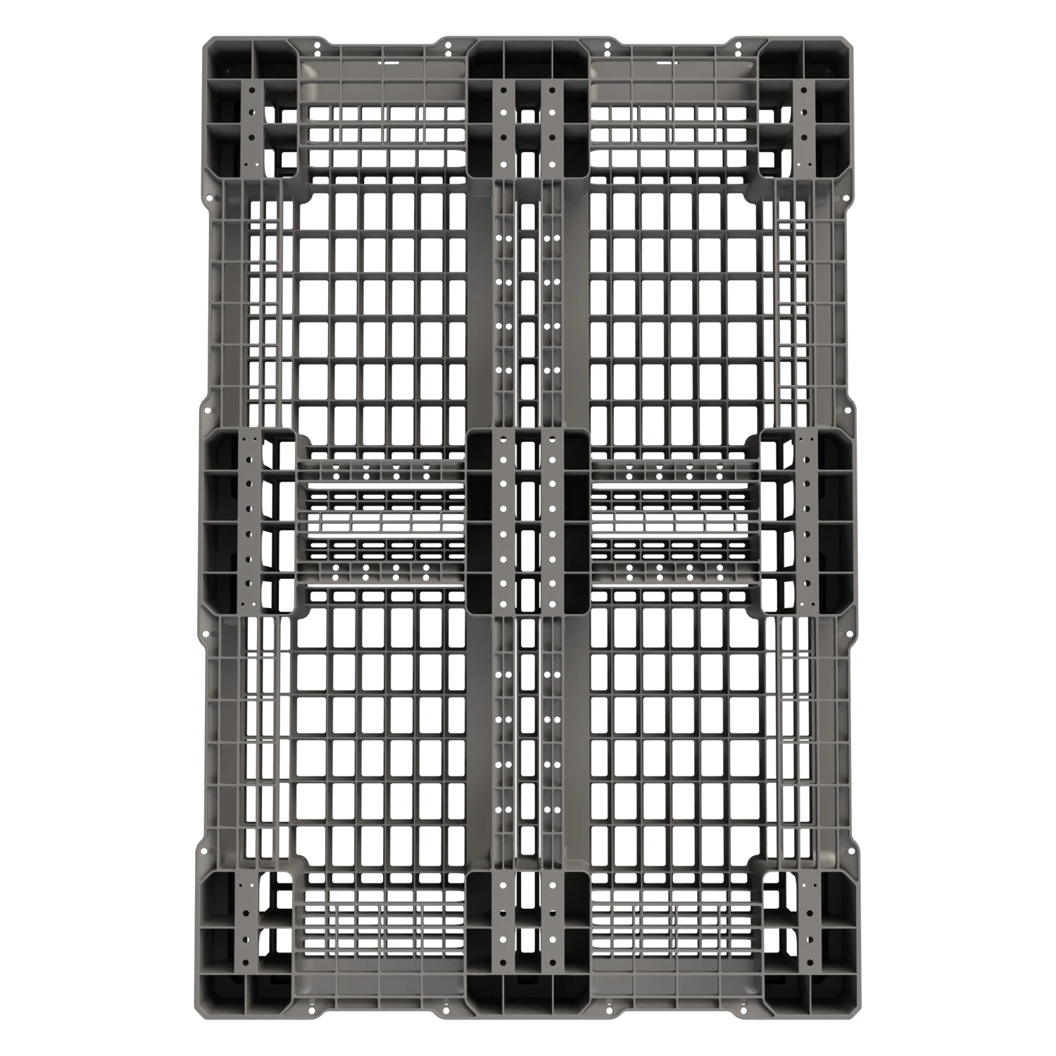 Цена Пластиковый паллет 1210x810x150 мм серый перфорированный на 6 полозьях с бортиком купить - код товара 8-000000247 Купить пластиковый паллет 1210x810x150 мм серый перфорированный на 6 полозьях с бортиком оптом - код товара 8-000000247