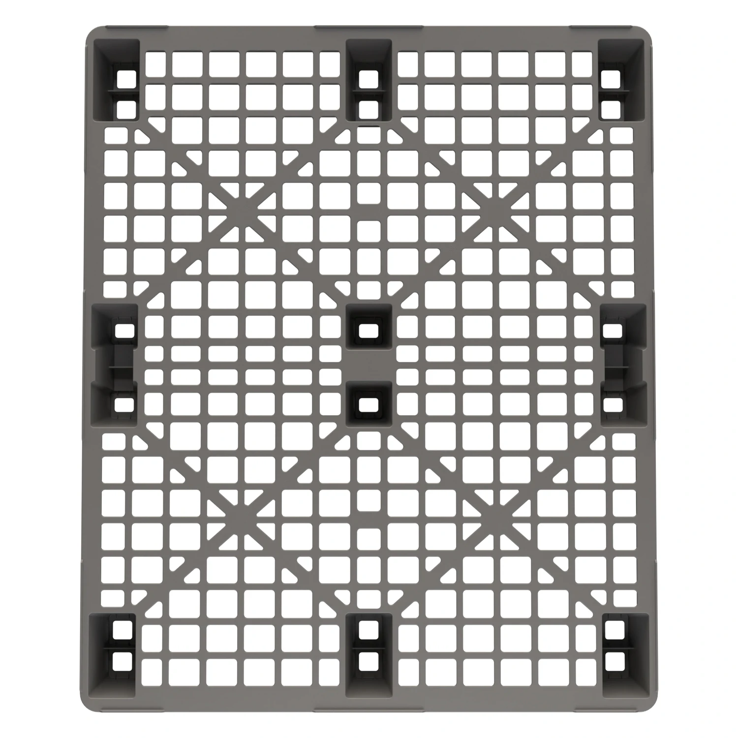 Цена Пластиковый паллет 1200x1000x135 мм серый перфорированный на ножках с бортиком купить - код товара 8-000000341 Купить пластиковый паллет 1200x1000x135 мм серый перфорированный на ножках с бортиком оптом - код товара 8-000000341