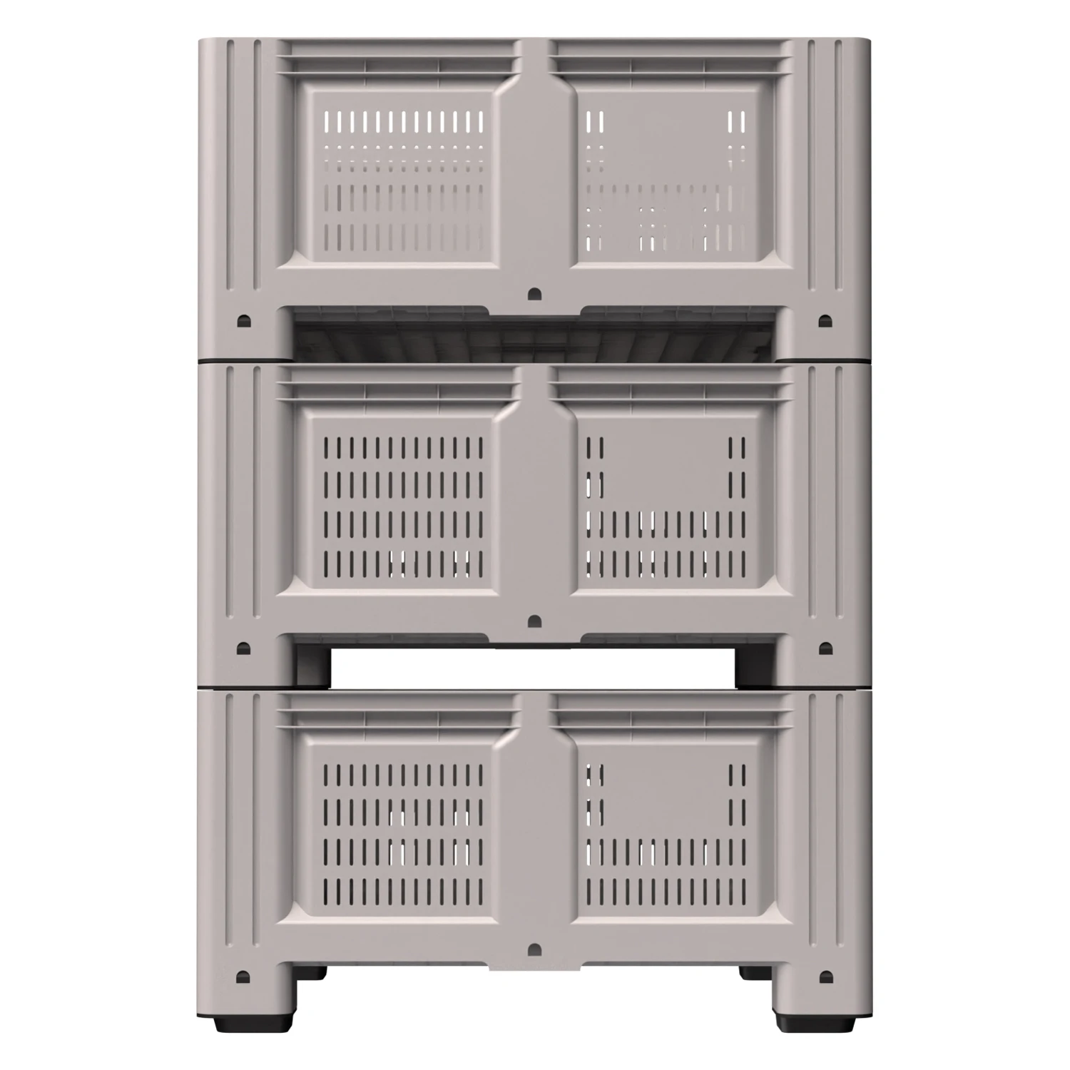 Купить большой контейнер 1130x1130x580 мм ibox светло-серый c перфорированными стенками и дном, на ножках оптом - код товара 8-000000227