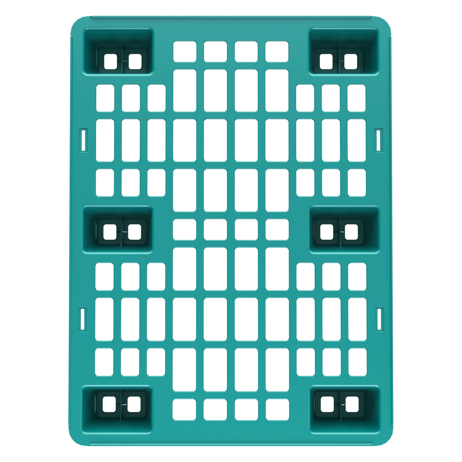 Цена Пластиковый паллет 800x600x140 мм бирюзовый перфорированный на ножках с бортиком купить - код товара 8-000000376 Купить пластиковый паллет 800x600x140 мм бирюзовый перфорированный на ножках с бортиком оптом - код товара 8-000000376