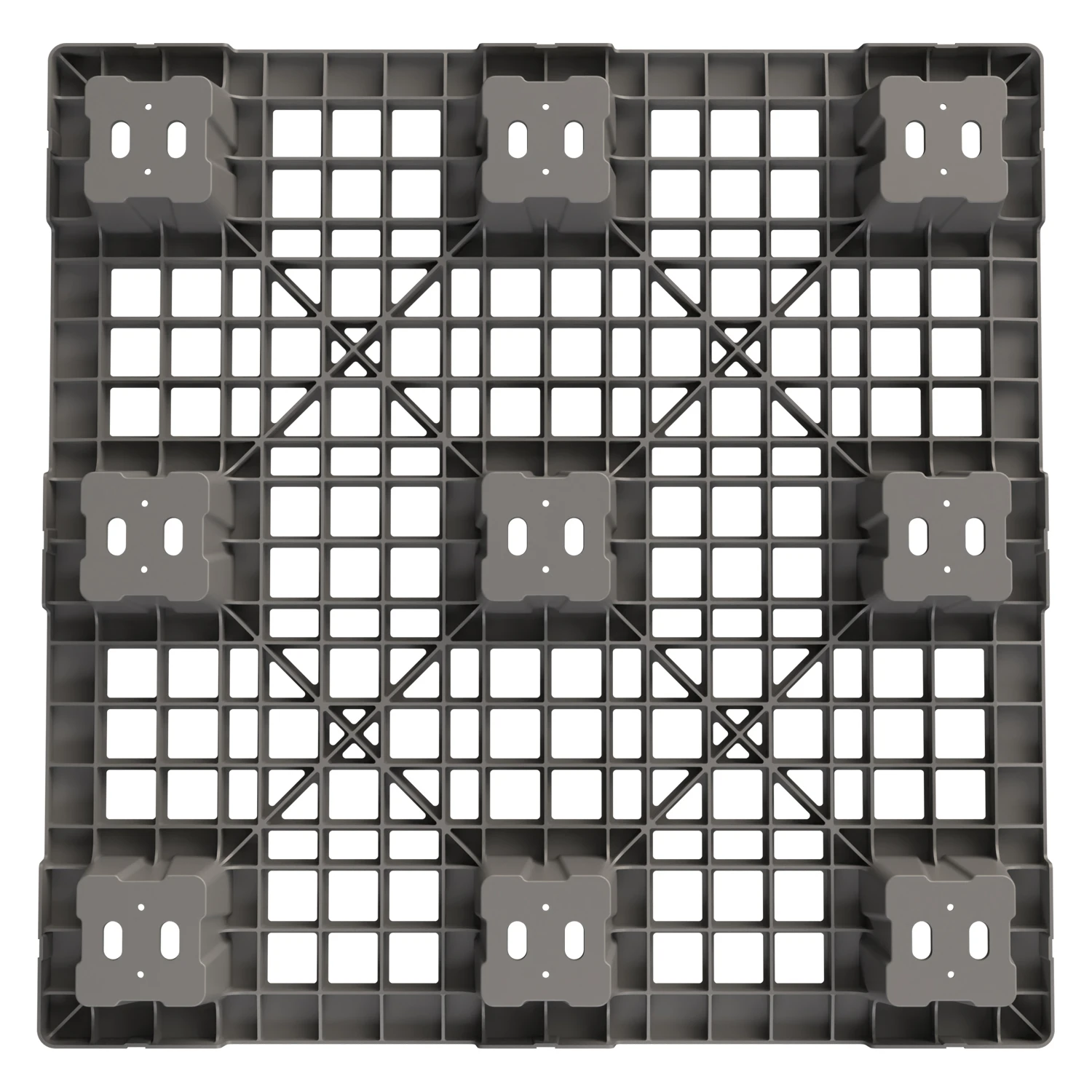 Цена Пластиковый паллет 1100x1100x140 мм серый перфорированный на ножках с бортиком купить - код товара 8-000000340 Купить пластиковый паллет 1100x1100x140 мм серый перфорированный на ножках с бортиком оптом - код товара 8-000000340