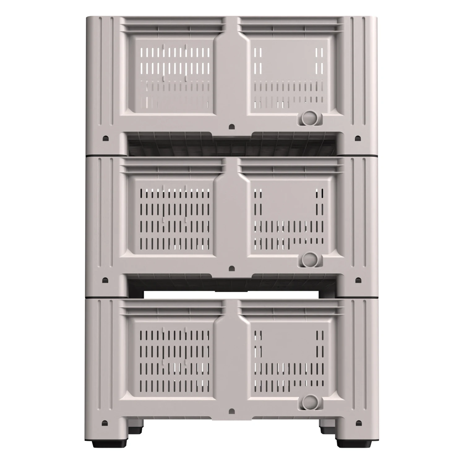 Купить большой контейнер 1130x1130x580 мм ibox светло-серый c перфорированными стенками и дном, на ножках оптом - код товара 8-000000227