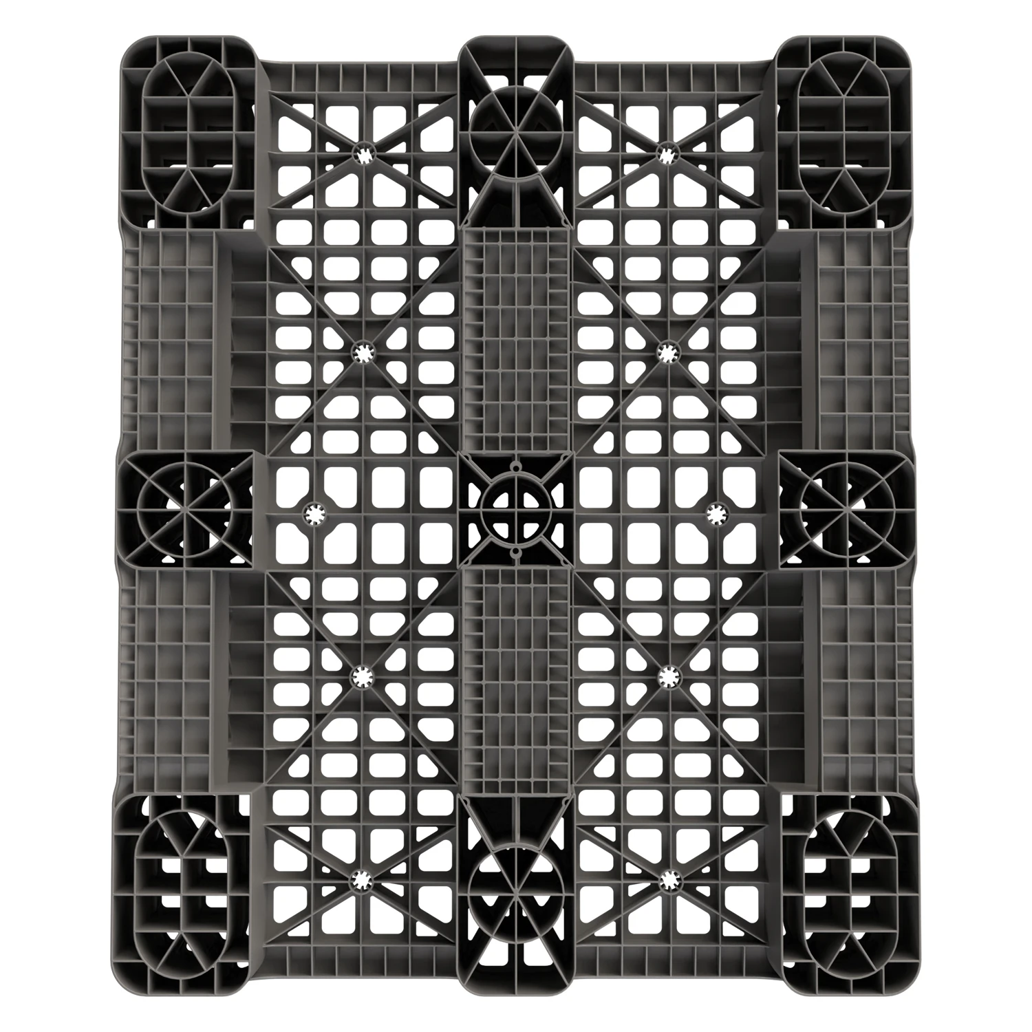 Цена Пластиковый паллет 1200x1000x150 мм серый многооборотный перфорированный на 3 полозьях с бортиком купить - код товара 8-000000049 Купить пластиковый паллет 1200x1000x150 мм серый многооборотный перфорированный на 3 полозьях с бортиком оптом - код товара 8-000000049