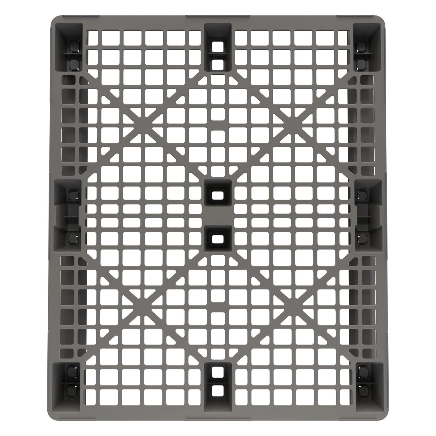 Цена Пластиковый паллет 1200x1000x145 мм серый перфорированный на 2 полозьях с бортиком купить - код товара 8-000000342 Купить пластиковый паллет 1200x1000x145 мм серый перфорированный на 2 полозьях с бортиком оптом - код товара 8-000000342