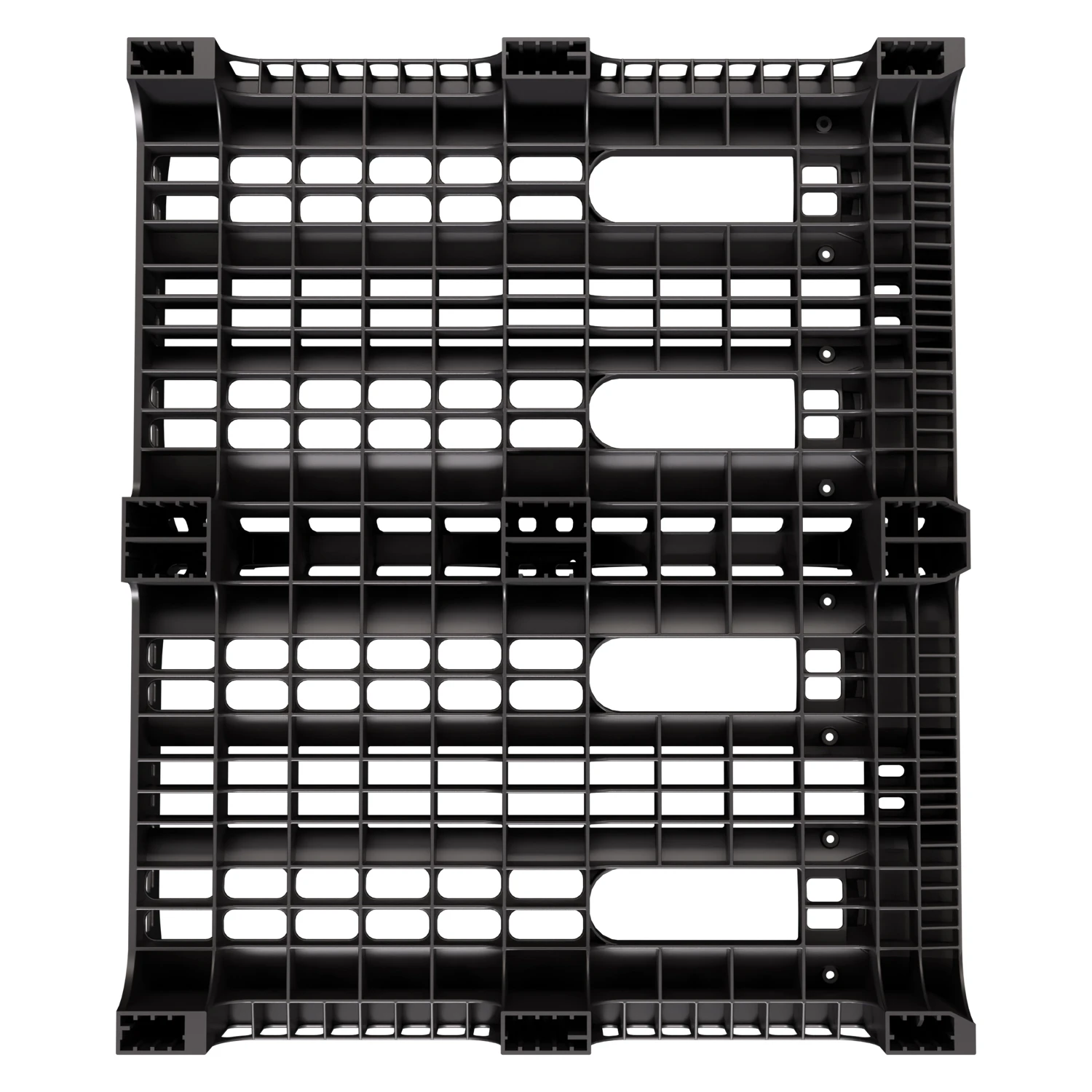Купить пластиковый паллет bottlerack 1200х1000х380 мм чёрный эко перфорированный на ножках с бортиком для бутылей оптом - код товара 8-000000048