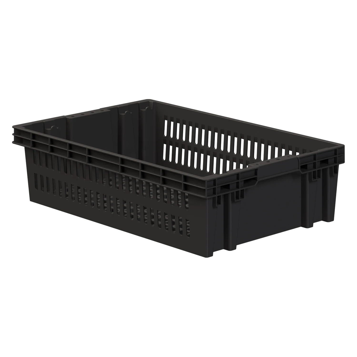 Цена Пищевой ящик универсальный 600х400х150 мм чёрный ЭКО с перфорированными стенками и дном купить - код товара 8-000000484 Купить пищевой ящик универсальный 600х400х150 мм чёрный эко с перфорированными стенками и дном оптом - код товара 8-000000484