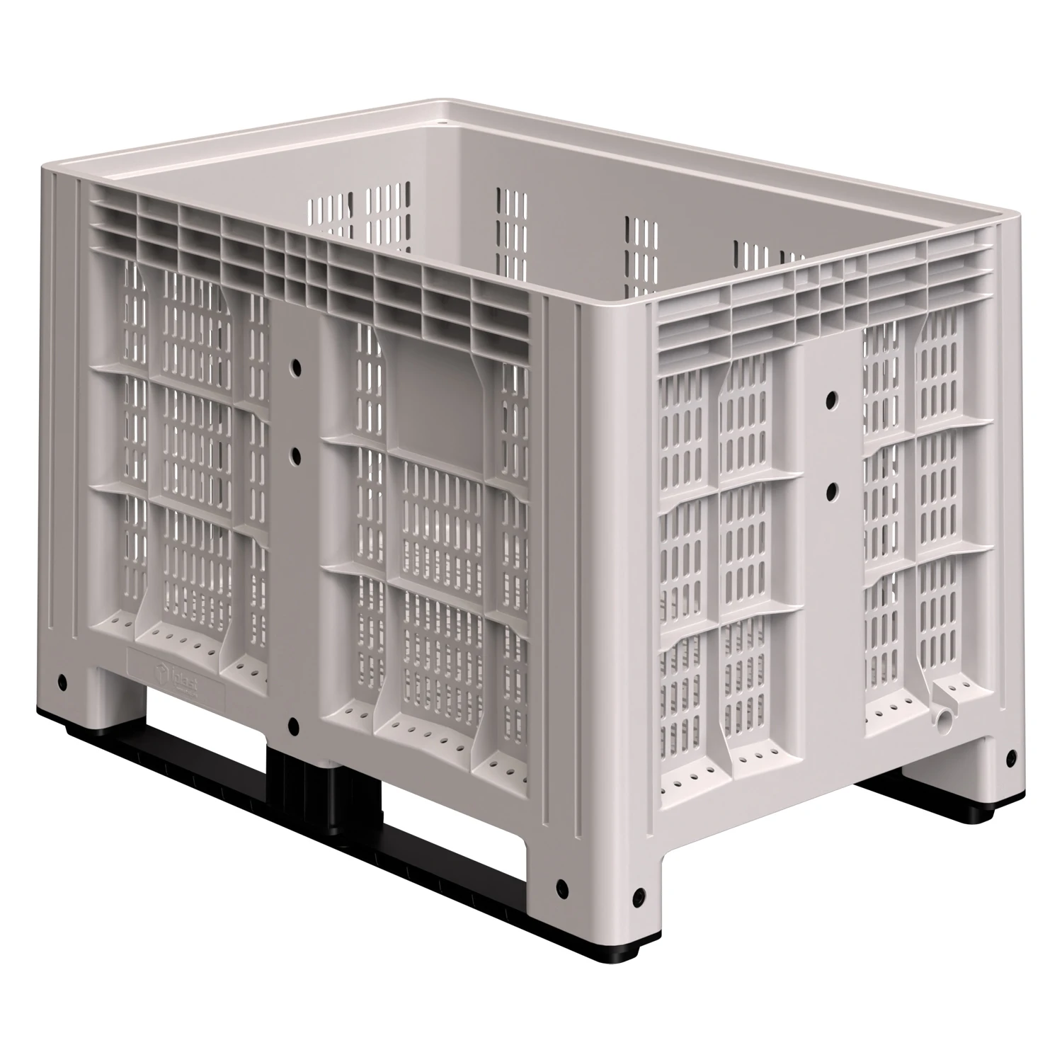 Цена Большой контейнер 1200x800x800 мм iBOX светло-серый c перфорированными стенками и дном, на полозьях купить - код товара 8-000000001 Купить большой контейнер 1200x800x800 мм ibox светло-серый c перфорированными стенками и дном, на полозьях оптом - код товара 8-000000001