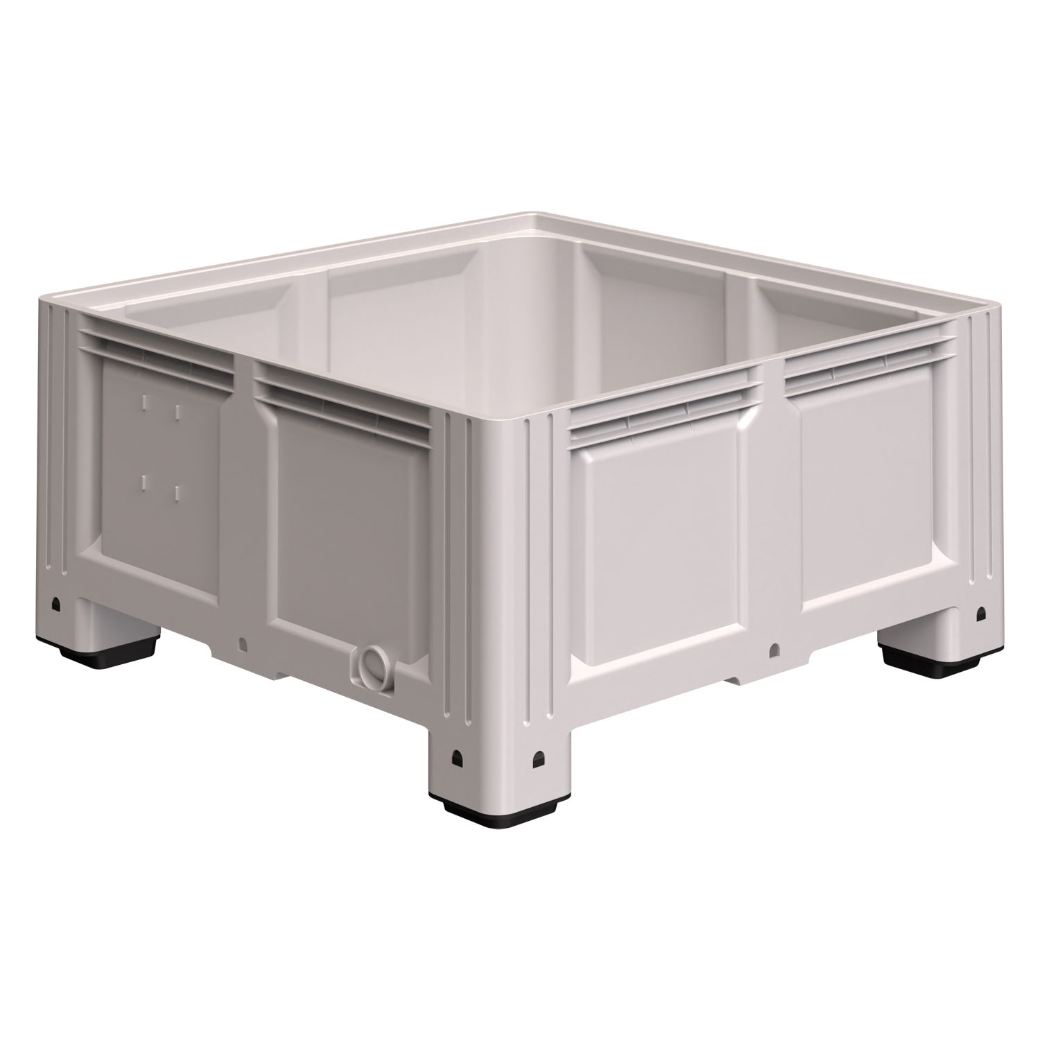 Купить большой контейнер 1130x1130x580 мм ibox светло-серый со сплошными стенками и дном, на ножках оптом - код товара 8-000000228