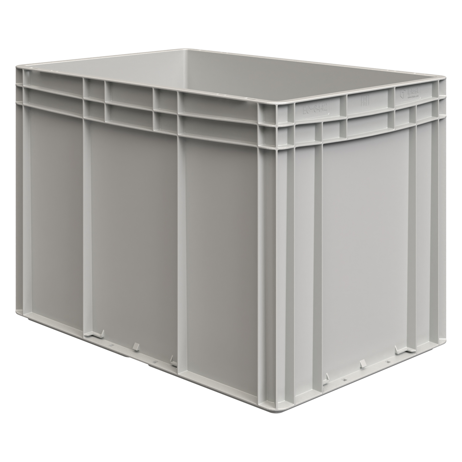 Купить евроконтейнер ес-6442.4 600х400х420 мм светло-серый с усиленным дном, закрытыми ручками оптом - код товара 8-000000078