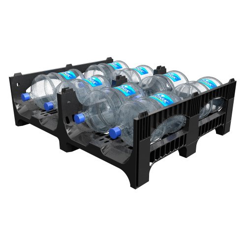 Купить пластиковый паллет bottlerack 1200х1000х380 мм чёрный эко перфорированный на ножках с бортиком для бутылей оптом - код товара 8-000000048