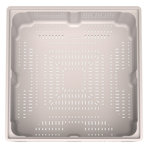 Купить большой контейнер 1130x1130x580 мм ibox светло-серый c перфорированными стенками и дном, на ножках оптом - код товара 8-000000227