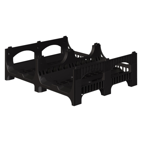 Купить пластиковый паллет bottlerack 1200х1000х380 мм чёрный эко перфорированный на ножках с бортиком для бутылей оптом - код товара 8-000000048
