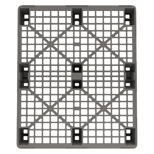 Купить пластиковый паллет 1200x1000x135 мм серый перфорированный на ножках с бортиком оптом - код товара 8-000000341