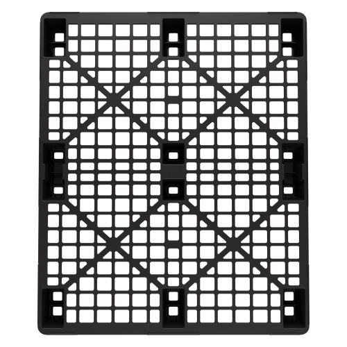 Купить пластиковый паллет 1200x1000x135 мм чёрный эко перфорированный на ножках с бортиком оптом - код товара 8-000000356