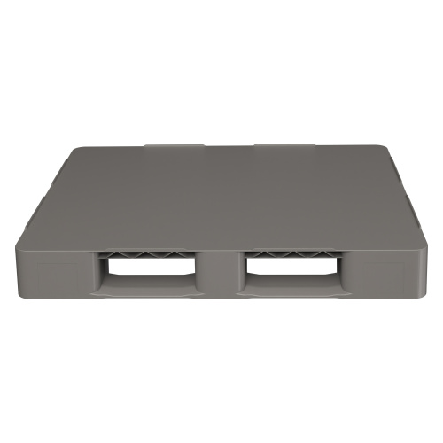 Купить пластиковый паллет 1200х1000х150 мм серый сплошной на 2 полозьях с бортиком оптом - код товара 8-000000349