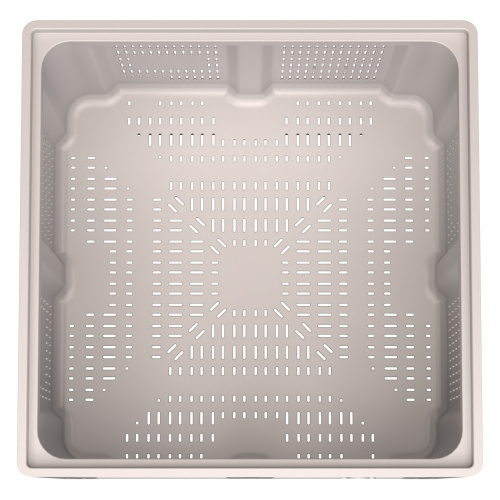 Купить большой контейнер 1130x1130x760 мм ibox светло-серый c перфорированными стенками и дном, на ножках оптом - код товара 8-000000229
