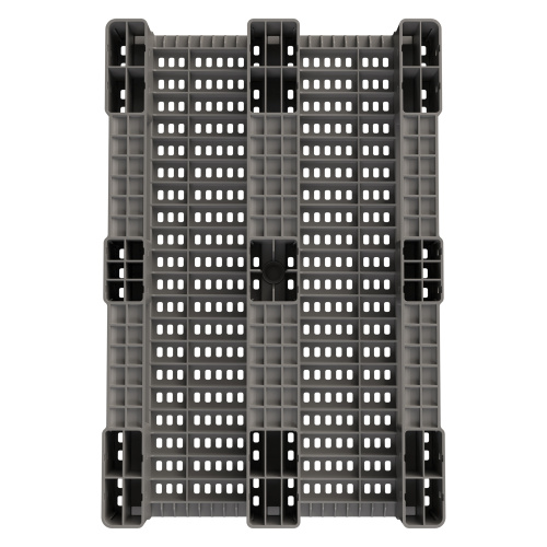 Цена Пластиковый паллет 1200x800x150 мм серый перфорированный на 3 полозьях без бортика купить - код товара 8-000000363 Купить пластиковый паллет 1200x800x150 мм серый перфорированный на 3 полозьях без бортика оптом - код товара 8-000000363